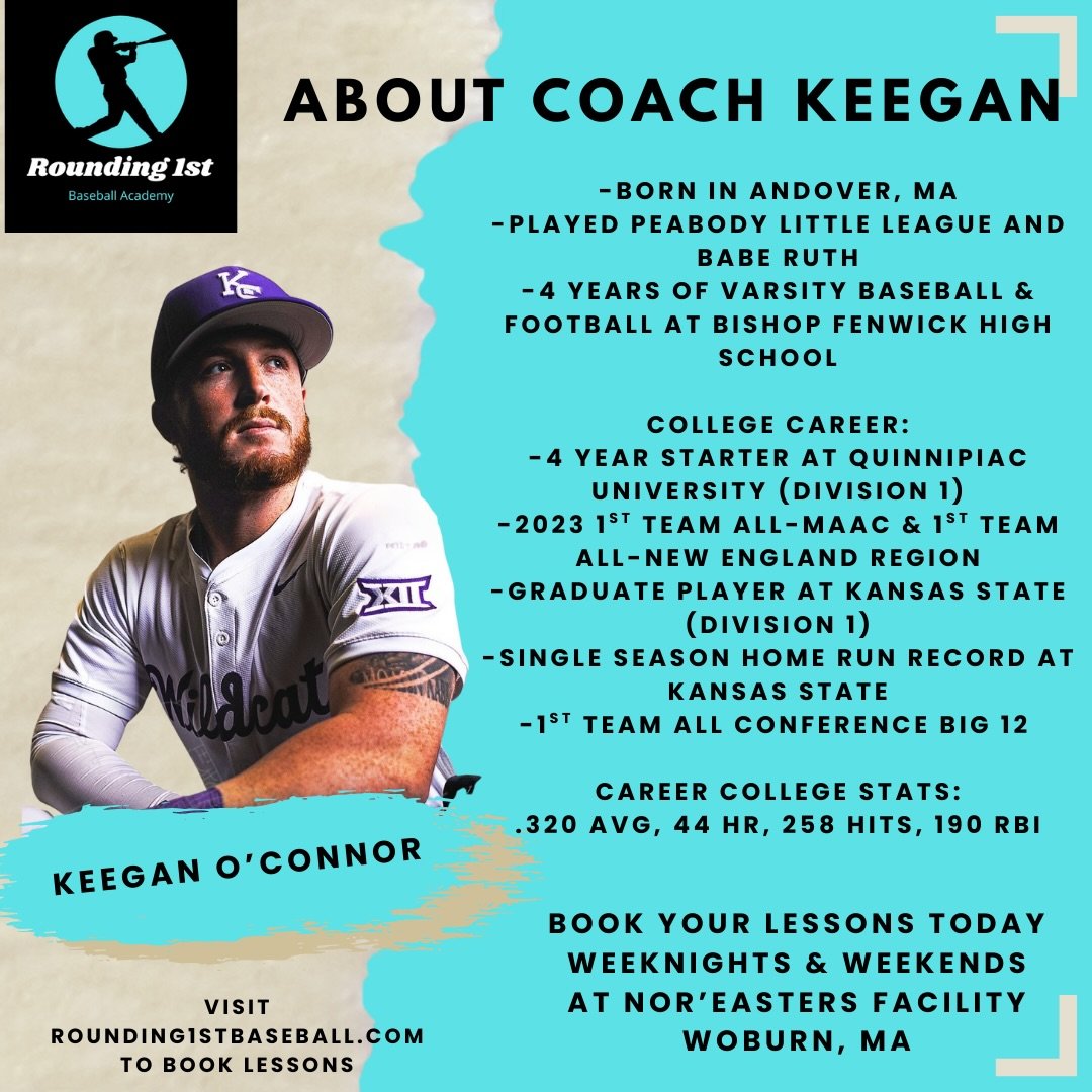 We&rsquo;re excited to welcome Coach Keegan to the Rounding 1st family!

One of the best Division 1 hitters to come out of the North Shore in the last 10 years, Keegan brings an elite r&eacute;sum&eacute; and a passion for developing complete ballpla
