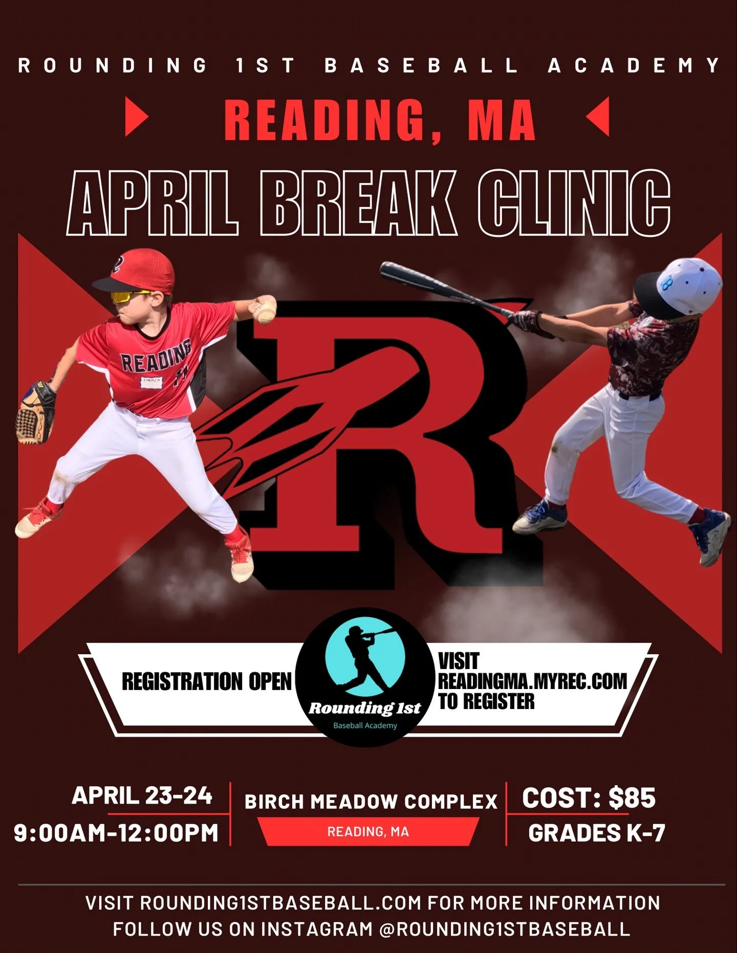 Registration is now open for our Reading April Break Clinic. This program is part of the Reading Recreation Department's Spring lineup. Visit their site to sign up!