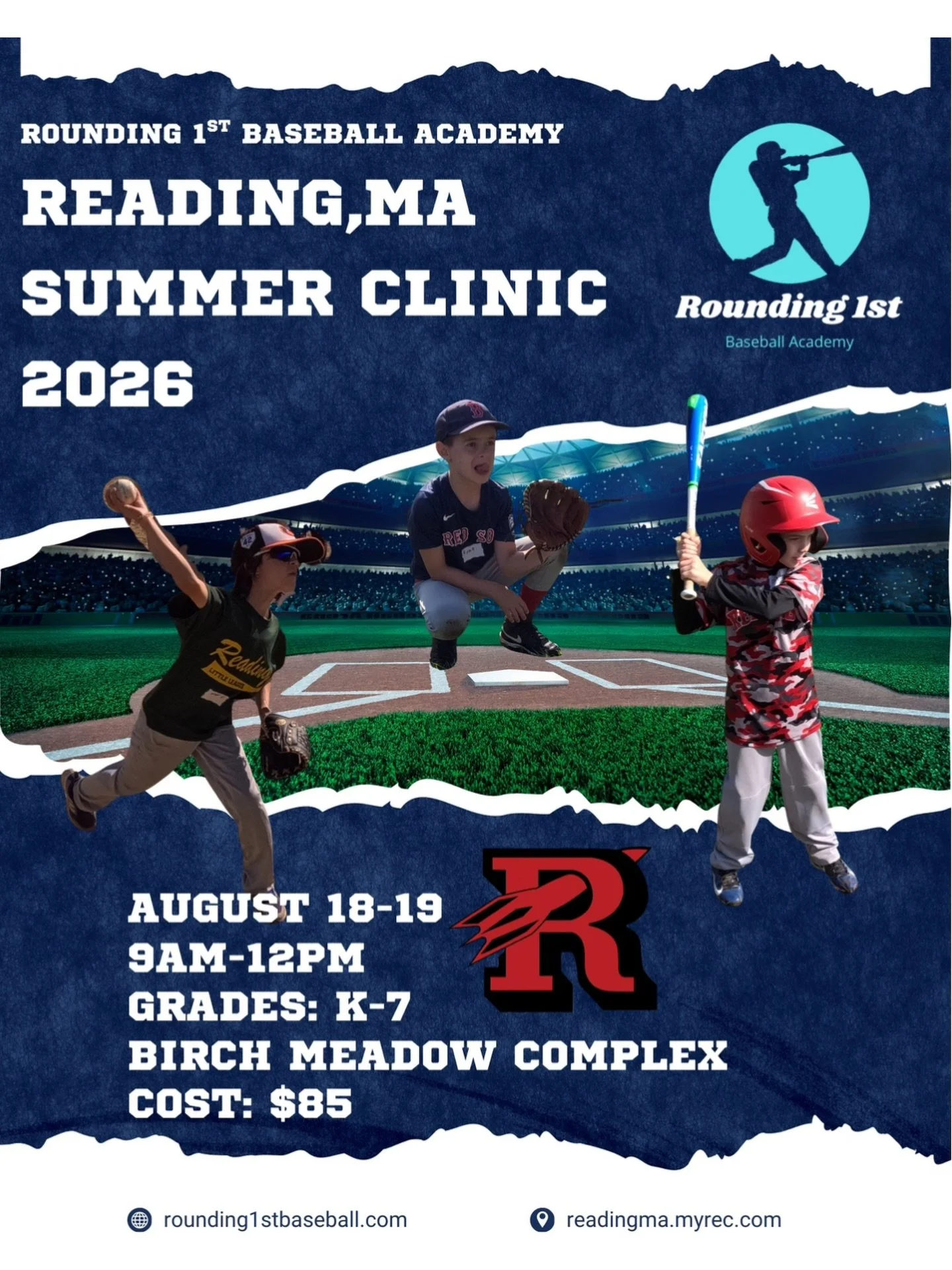 Registration opens tomorrow for our Reading, MA summer clinic. 
Sign up on the Reading Rec Dept website!
