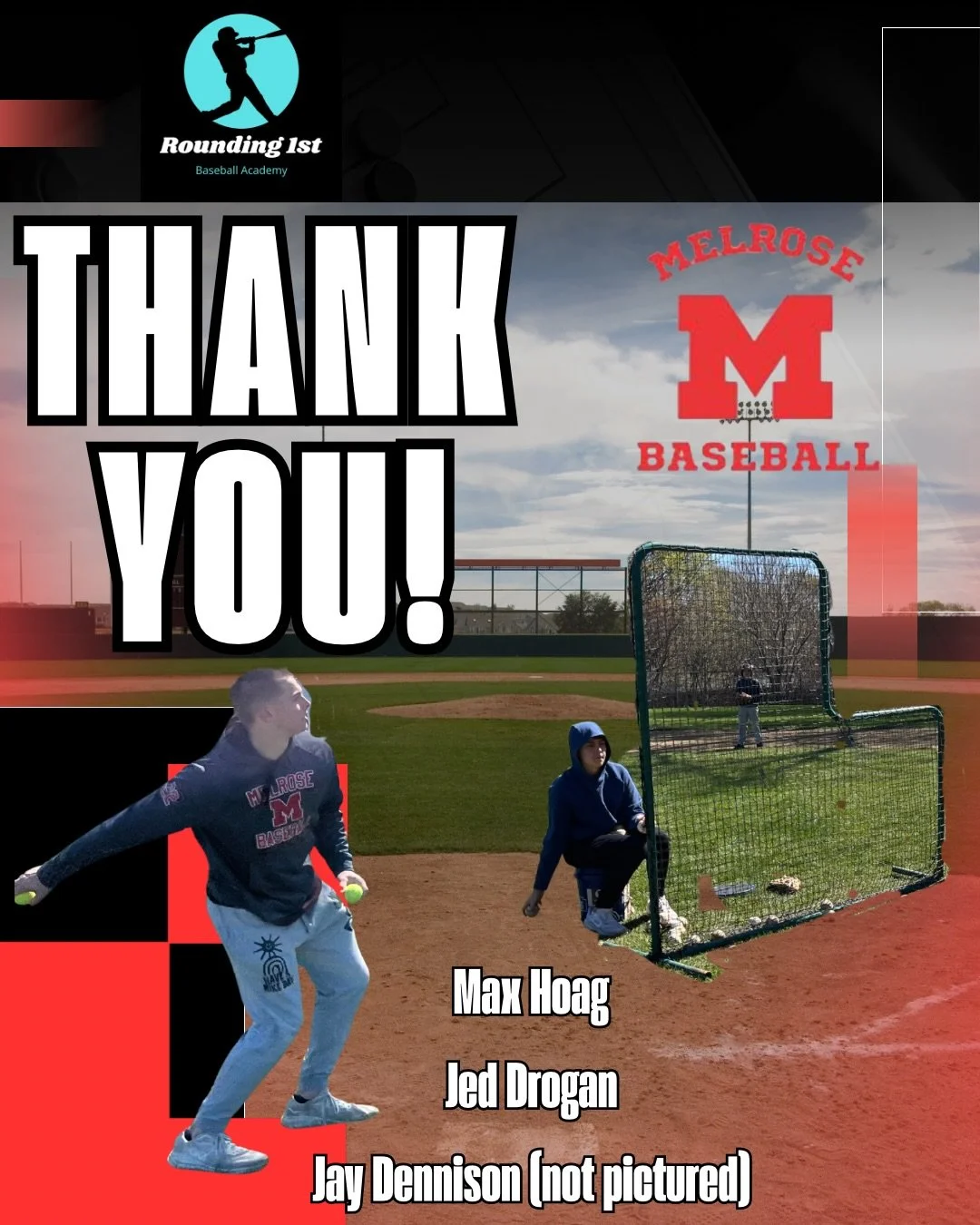 Wanted to take a moment to thank the Baseball Players from Melrose High School and Bishop Fenwick High School for VOLUNTEERING their April Vacation days to come out and help the little leaguers of Melrose &amp; Reading. 

Also want to thank Coach But