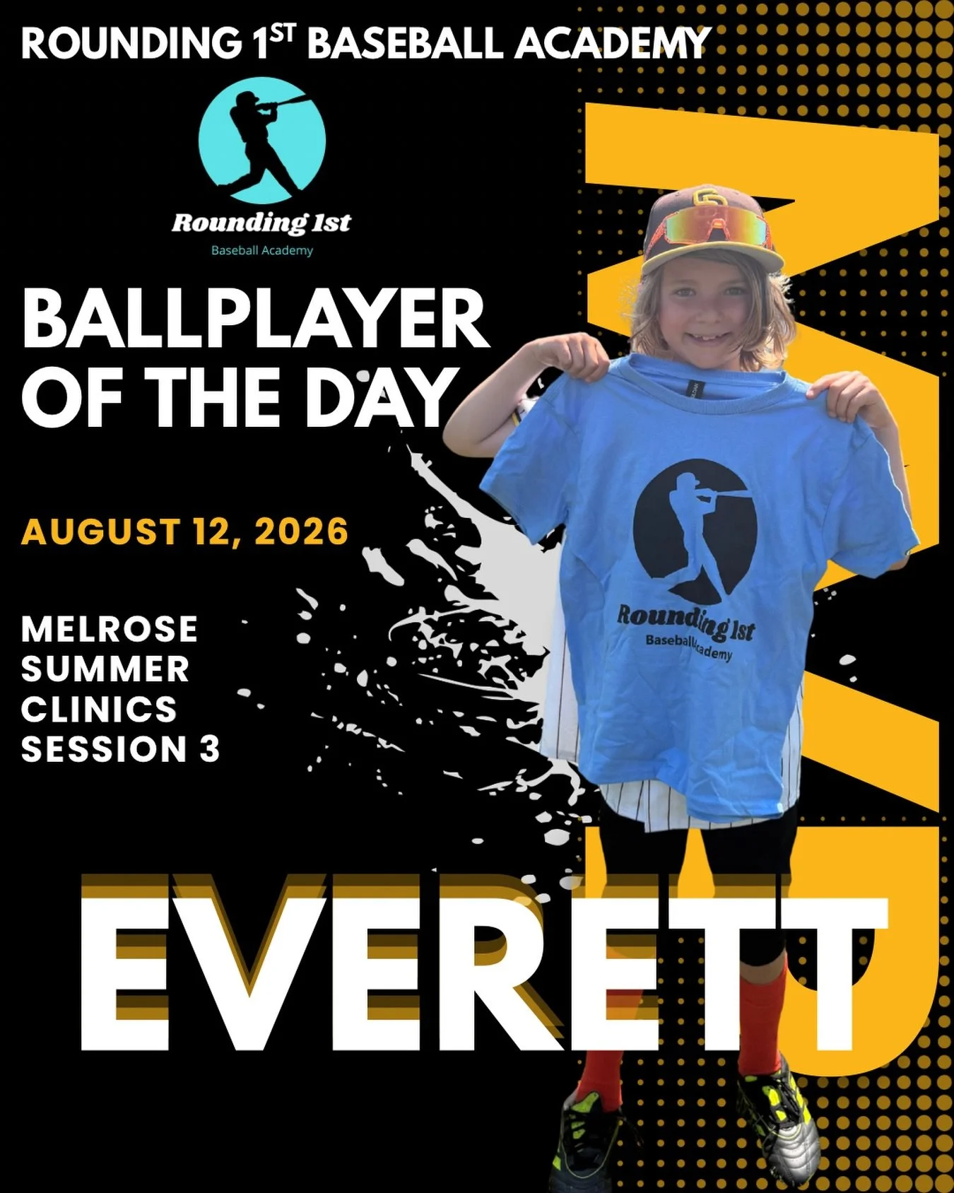 ⚾️ BALLPLAYER OF THE DAY: EVERETT! ⚾️

Everett was a walking highlight reel all week! Both days ended with Everett covered in dirt and grass stains&mdash;a true gritty performance from start to finish! 💪🔥

Coach Rob was sending up moonshot fly ball