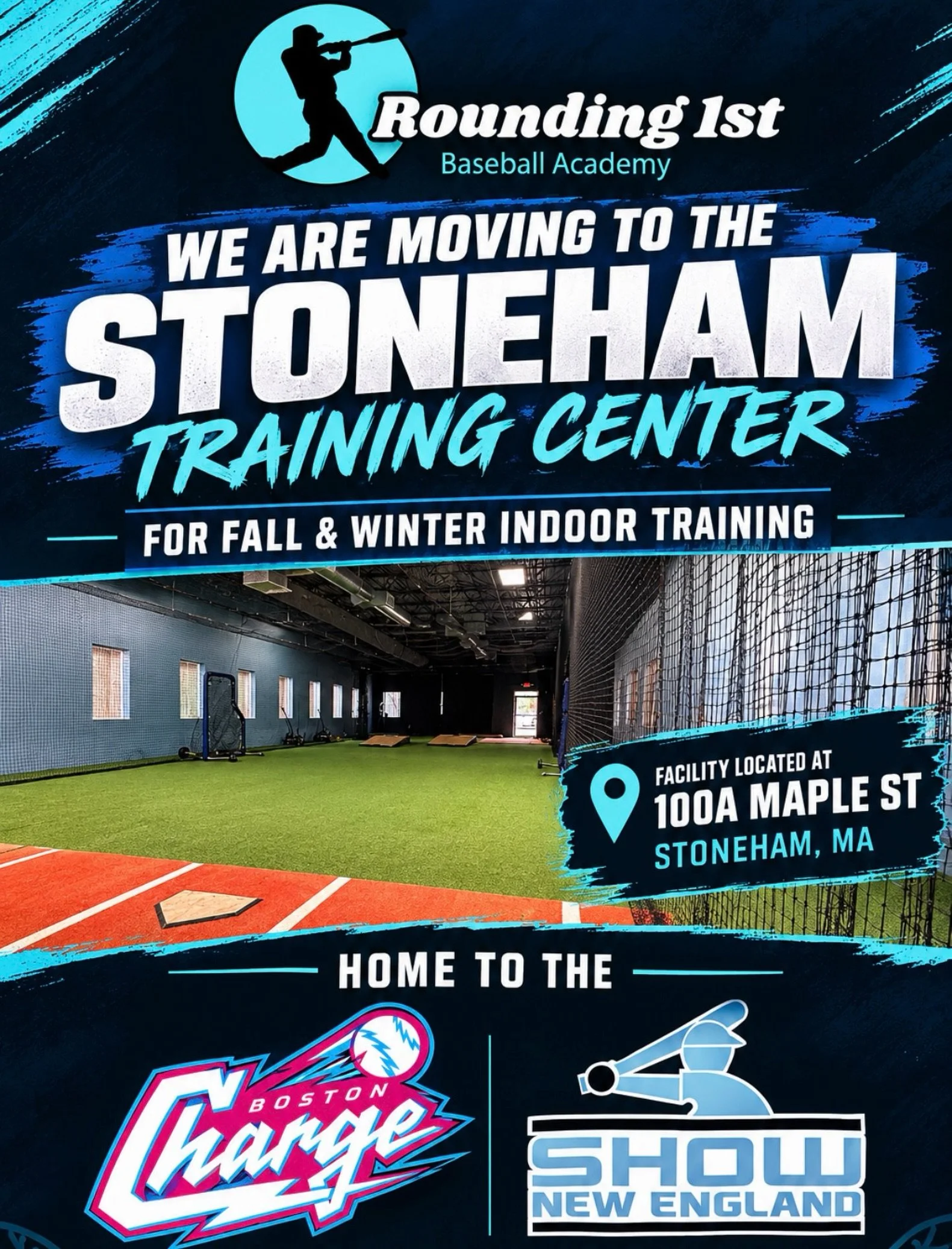 We are proud to announce our new home for indoor training. 
More info on the facility, @shownewengland, @boston_charge_baseball, and our offseason programs coming very soon! 

R1BA Lessons and private training at the new facility will be starting thi
