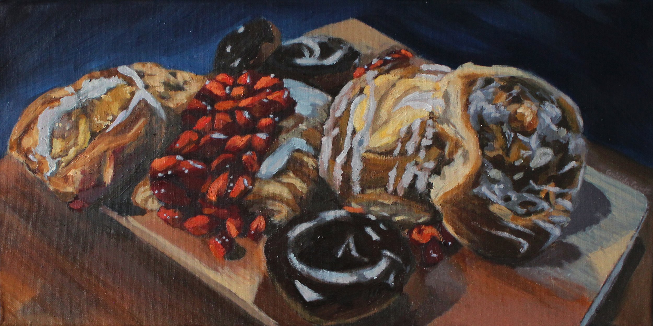 "Archer and Nottingham" 
20"x10" 
Oil on canvas 
2025