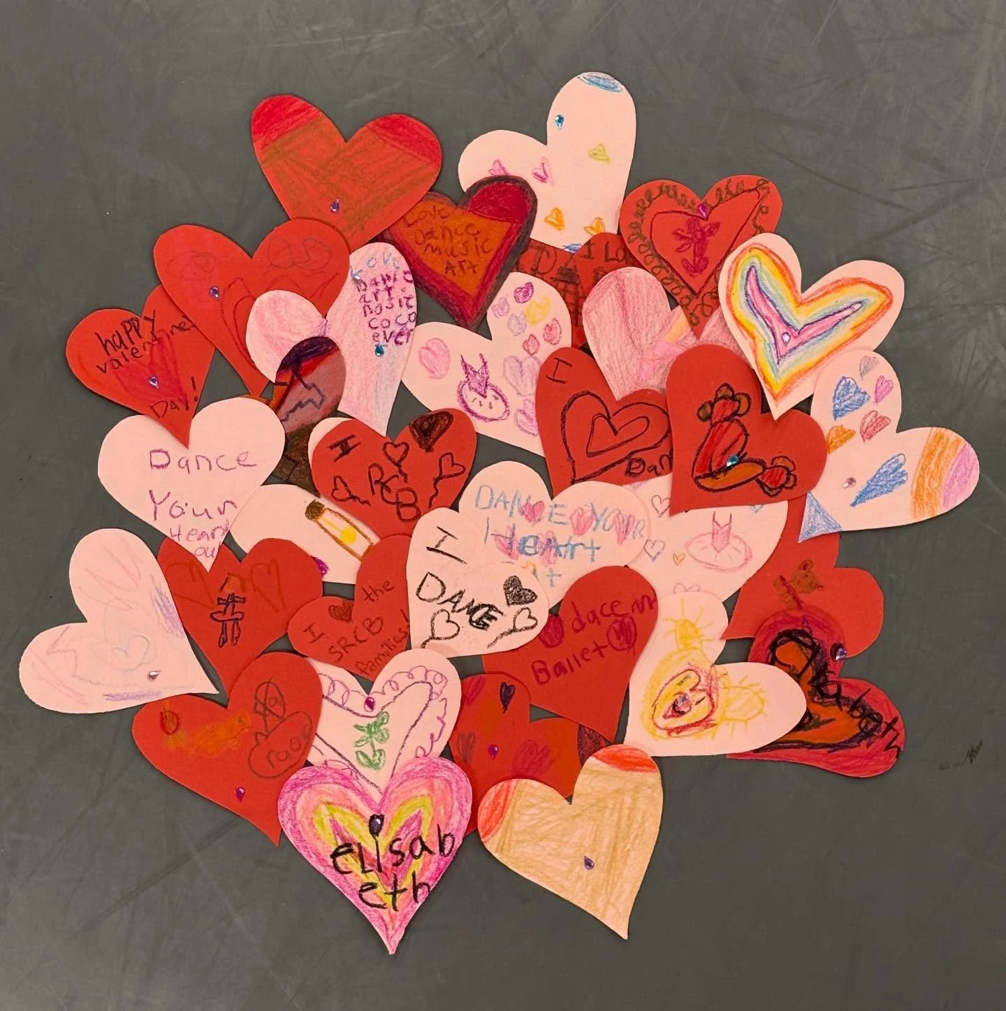 Our lobby is getting a little extra love! 💖
 Our Level 1, Level 2, and Creative Movement students have been busy decorating paper hearts to brighten SRCB as we count down to Valentine&rsquo;s Day!

Keep an eye out for sweet drawings celebrating thei