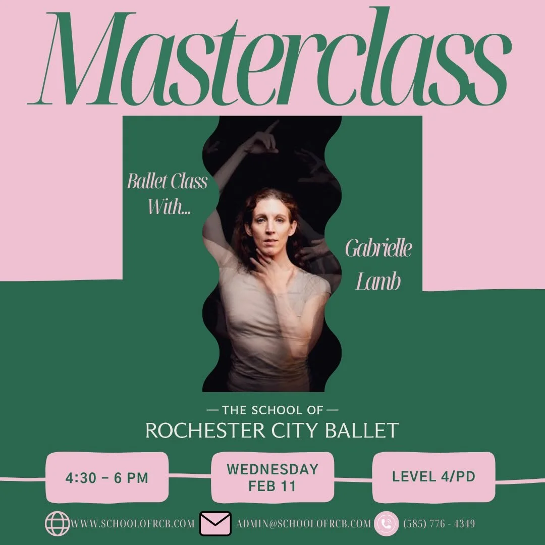 We are thrilled to announce that guest choreographer Gabrielle Lamb will be teaching a master ballet class on Wednesday, February 11, from 4:30&ndash;6:00 PM🩰🤩

This makes February 11 an especially exciting day for our students, as the ballet class