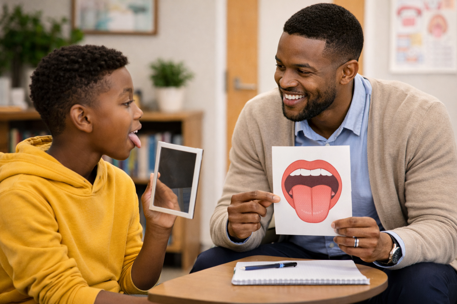 Enfant issu de l'immigration qui travaille la parole en orthophonie