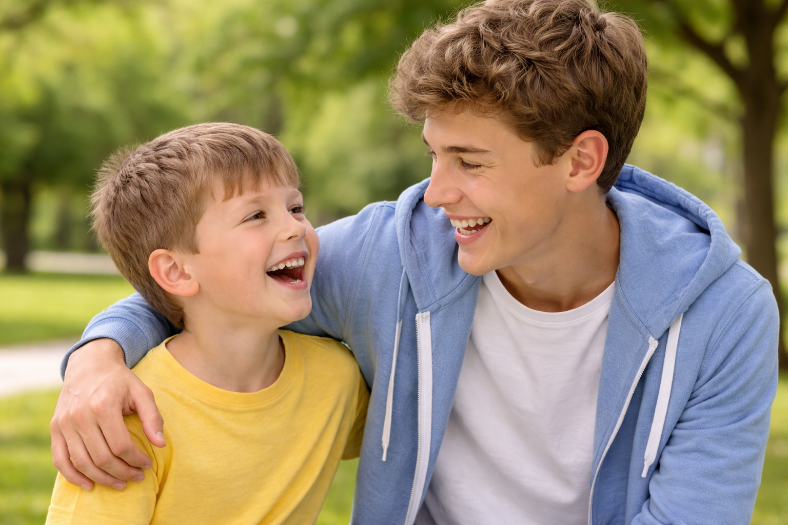 Enfant et adolescent heureux, qui présentent un bon développement grâce aux services qu'ils ont reçus