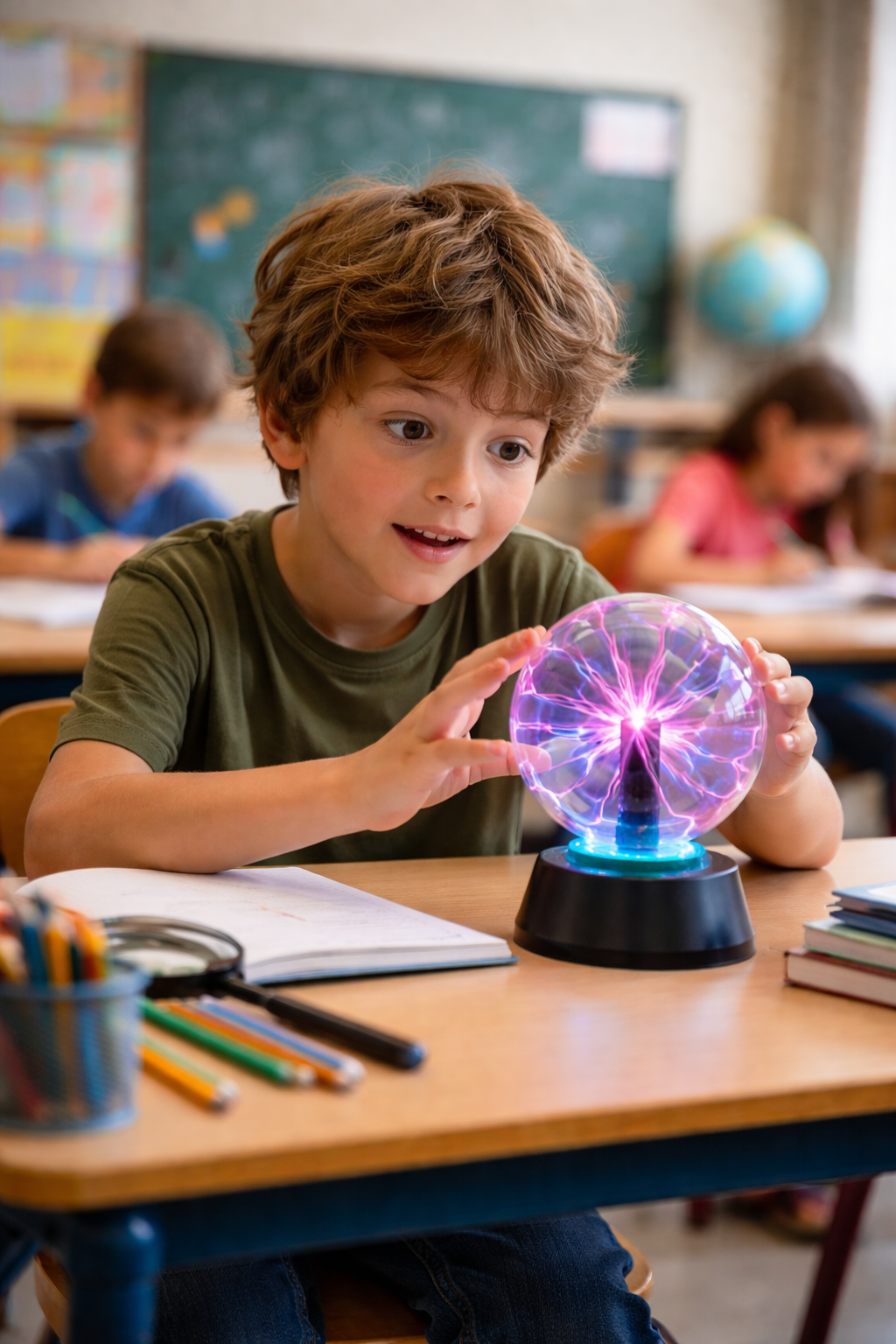 Enfant autiste, qui se concentre sur un objet particulier mais qui n'écoute pas en classe