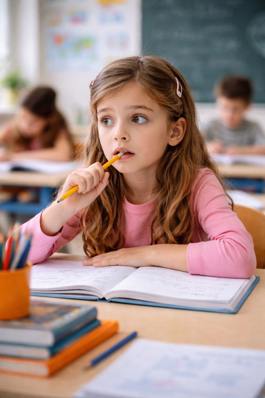 Enfant qui présente des difficultés de concentration en classe en raison du stress
