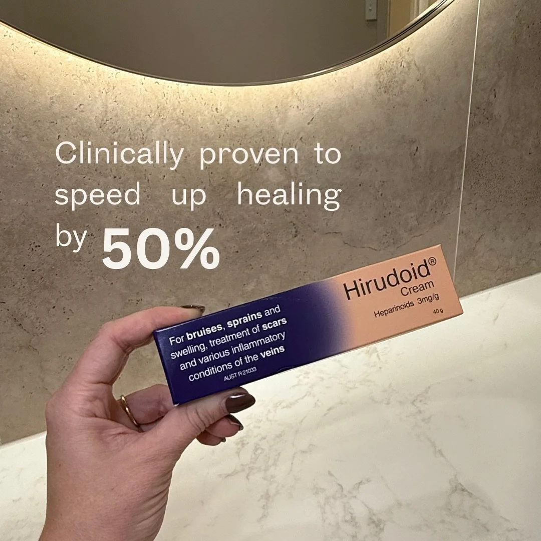 A post-treatment essential to speed up the skins natural healing process. Containing MPS (mucopolysaccharides)  which is found naturally in our dermis layer of skin.
- accelerates bruise absorption
- reduces swelling and inflammation 
- improves tis