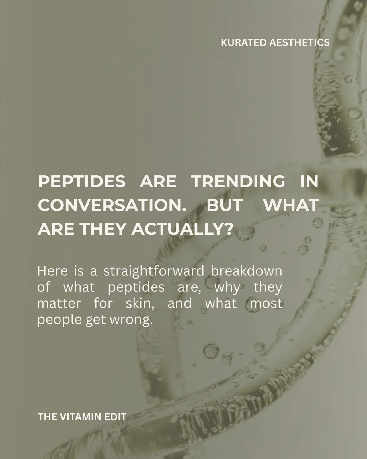 Peptides are one of the most talked-about ingredients in skincare and wellness right now. But the conversation often skips the fundamentals.

What are they actually doing. Where do they work best. And what are most people getting wrong about them.

S