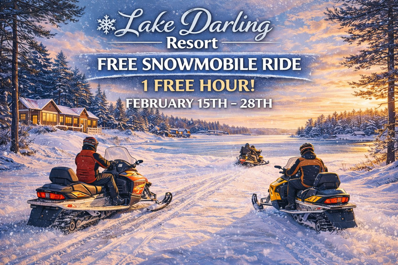 Free 1-hour snowmobile rides