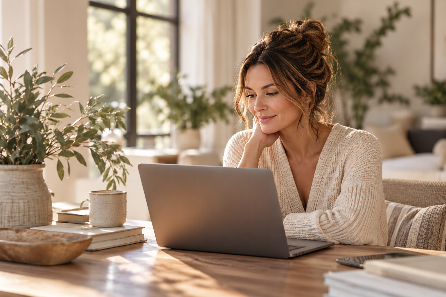 woman doing virtual medical appointment from home