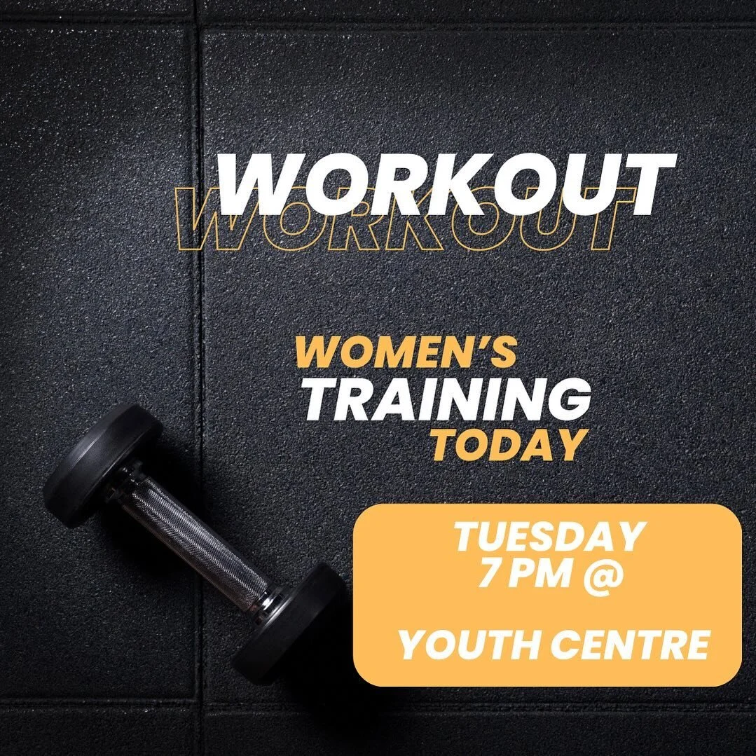 Women&rsquo;s workout. Tuesday (tonight) at 7 @ the Youth Centre. Beginners are welcome!