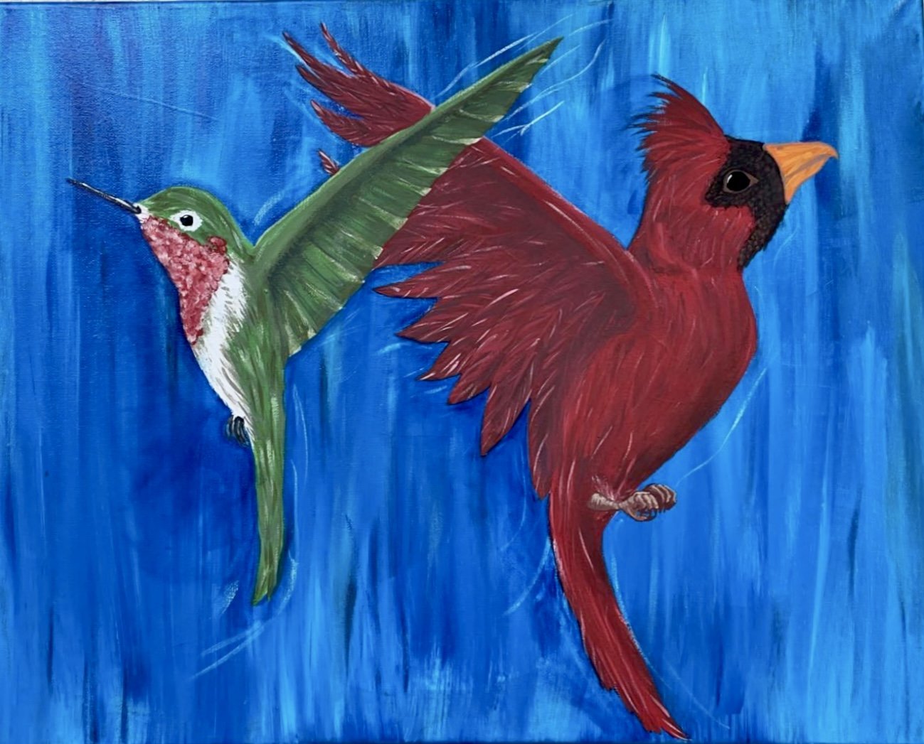 Birds of the Feather - Created with acrylic paint.