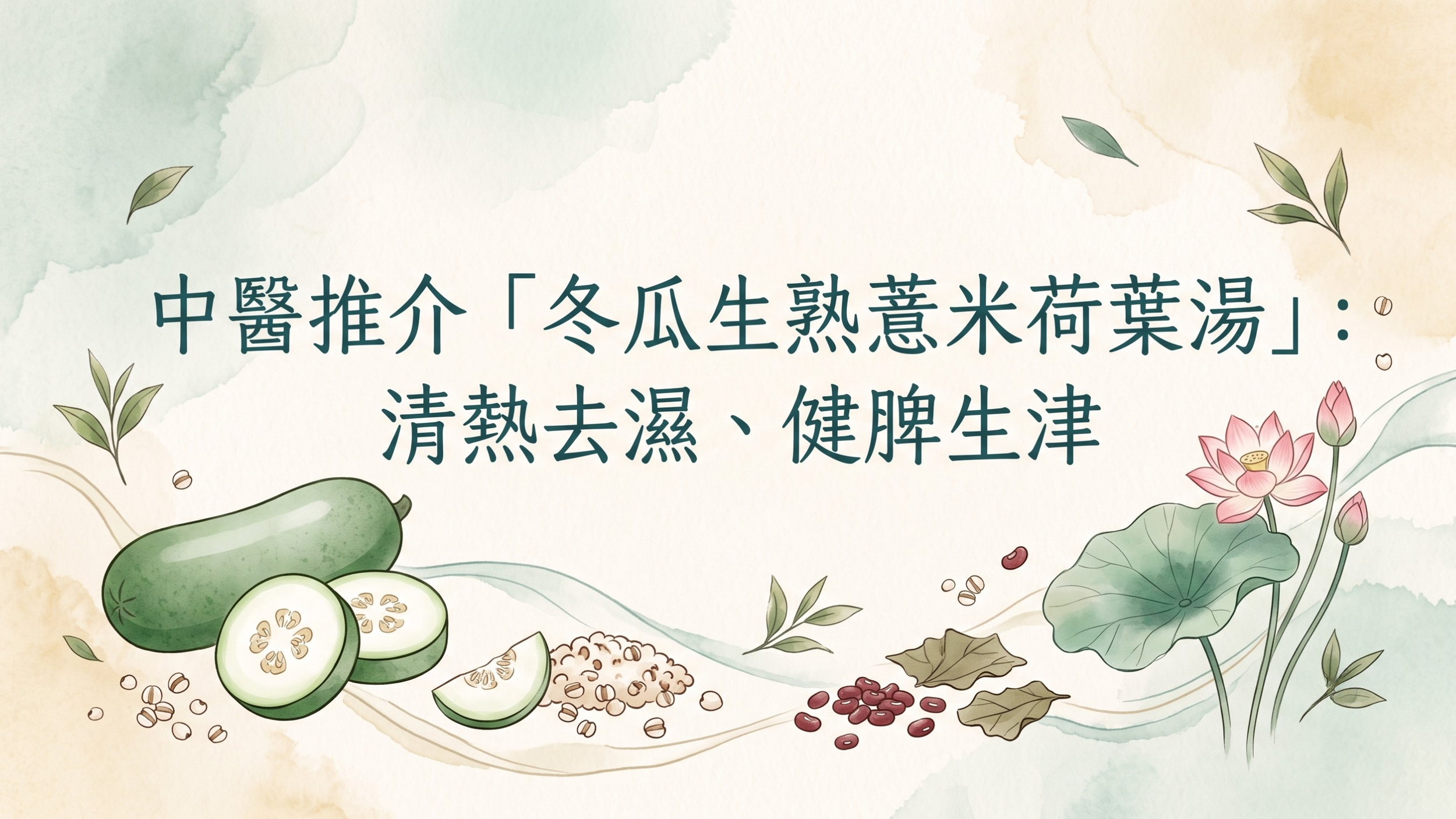 大暑長夏高溫濕熱！中醫推介「冬瓜生熟薏米荷葉湯」：清熱去濕、健脾生津