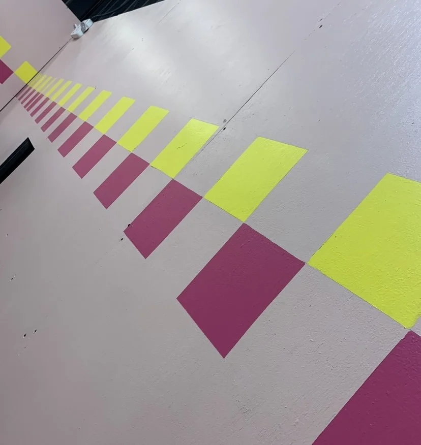 Checkered pattern created using painters tape