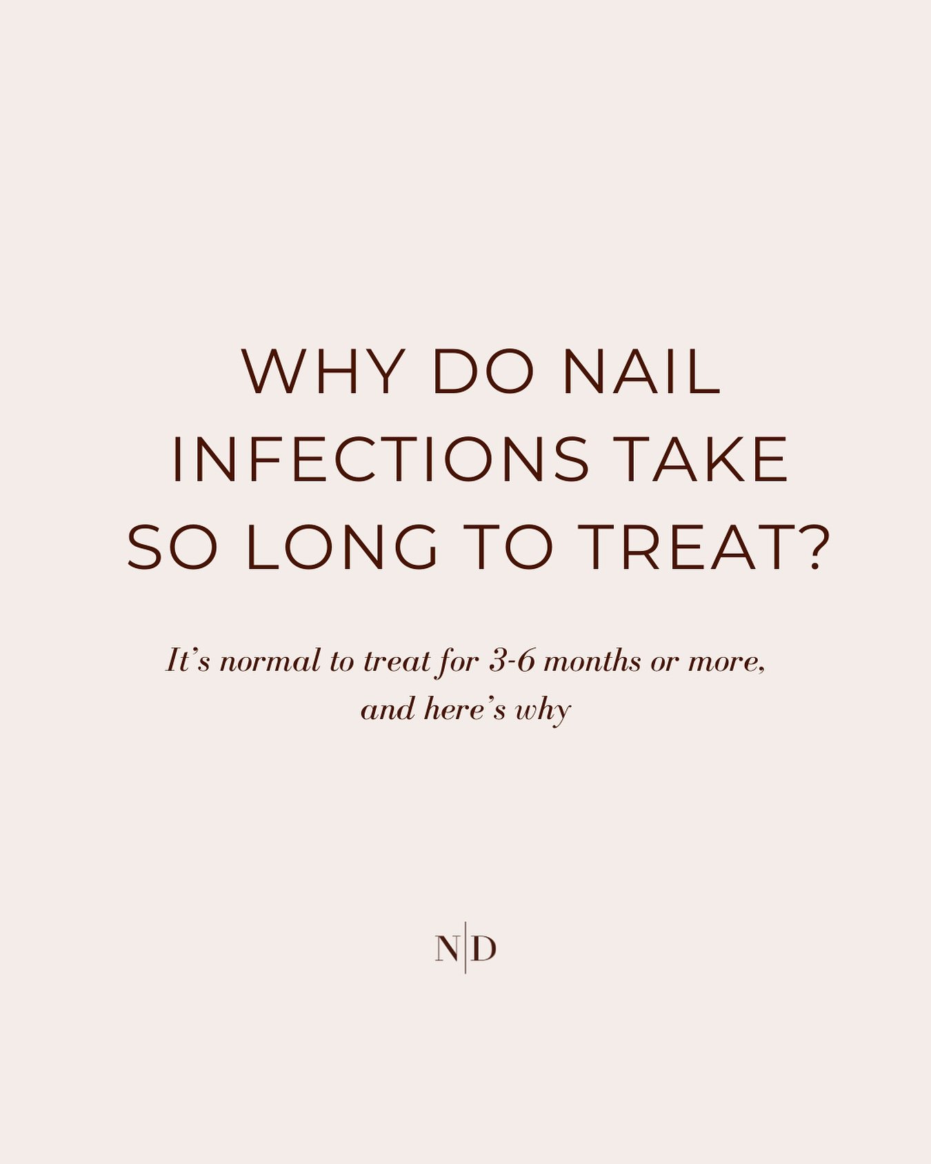 Why do nail infections take so long to treat?💅

Nail infections take a long time to treat because of the unique structure of nails. Here&rsquo;s why:

Slow Nail Growth: Nails grow much slower than skin, so it can take months for a healthy nail to fu