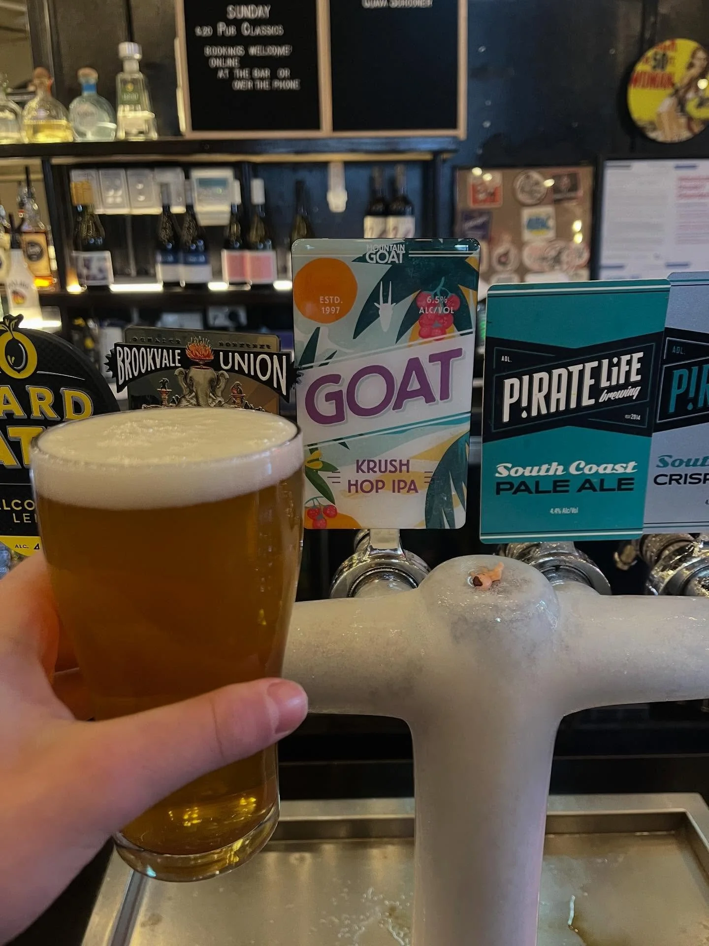 New Beer on tap ‼️ 

Very boozy 6.5% krush hop IPA from @goatbeer 

A current staff knock off fav
