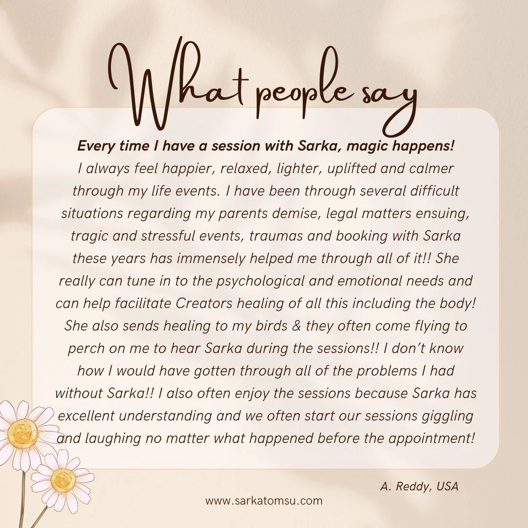 I've been fortunate to receive this beautiful testimonial. I hope it offers inspiration and a deeper understanding of the service I offer. 💛