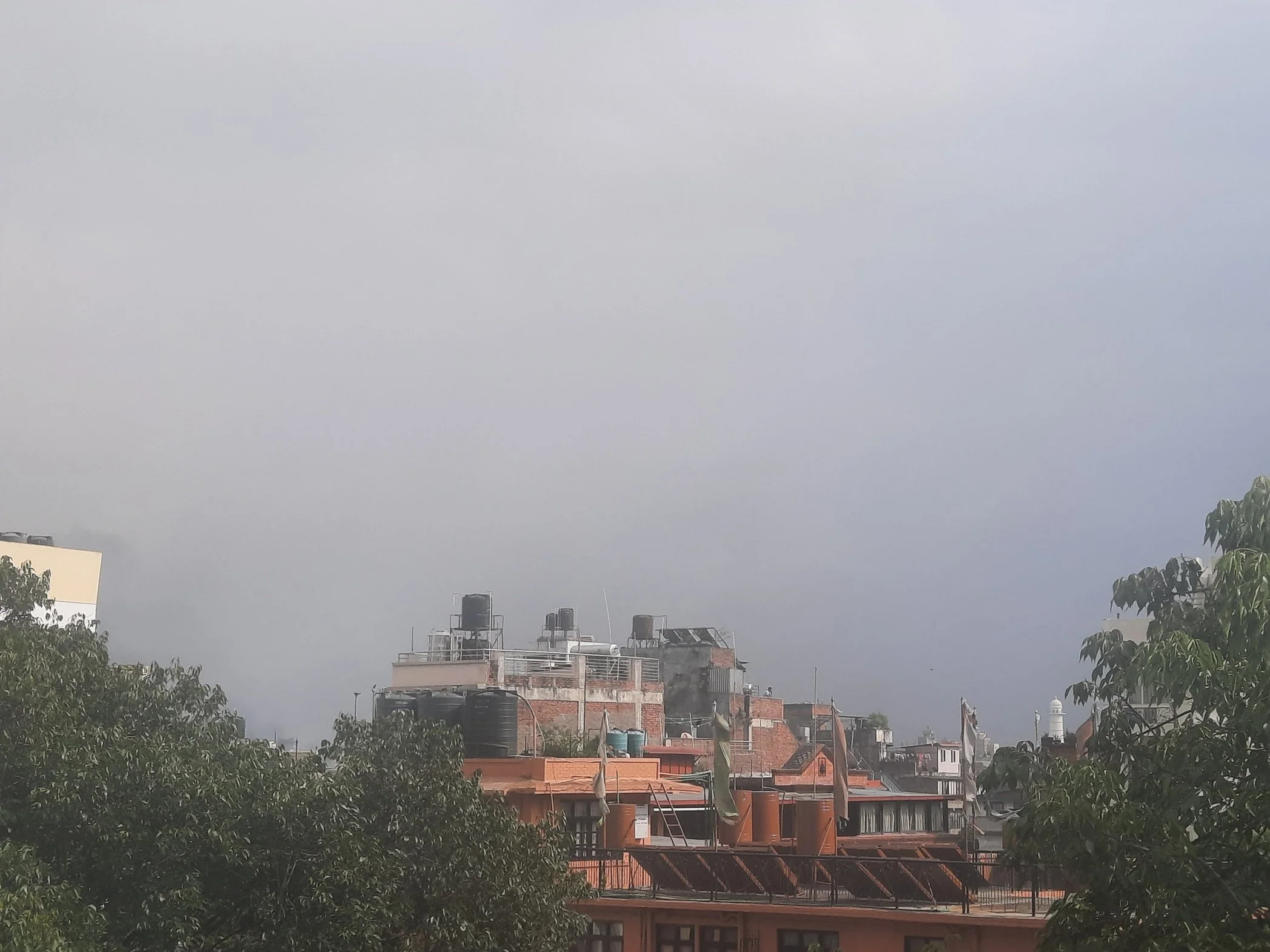 Watching the smoke rise - from our rooftop vantage point