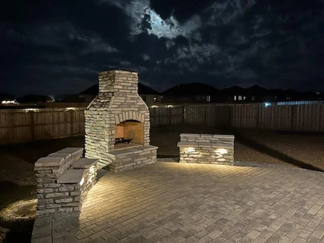 Outdoor Fireplace in the Ozarks night sky