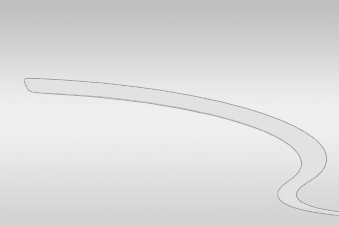 Line drawing of a curved sword or katana with a simple, minimalist style.