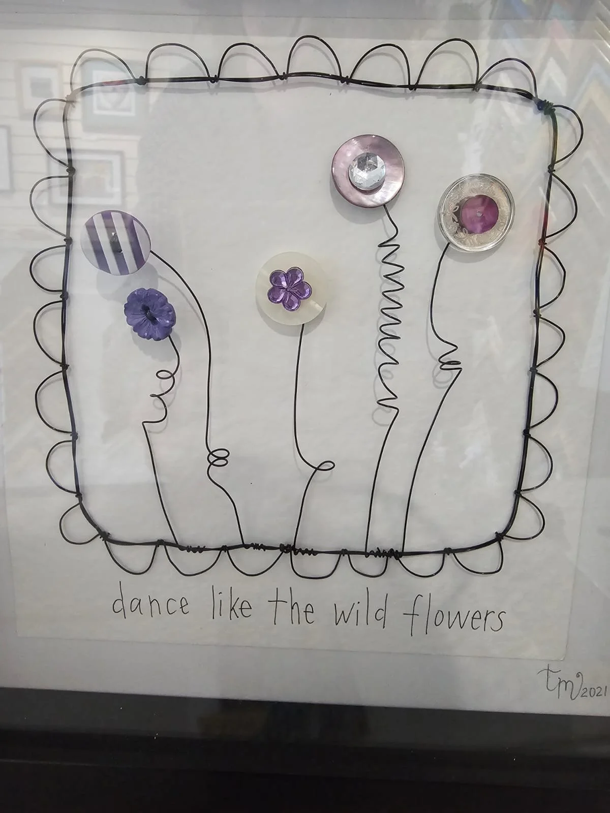 Wire and Button Flower Pictures