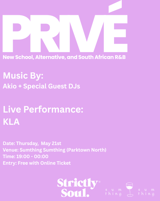  Privé JHB Tickets (21.05)