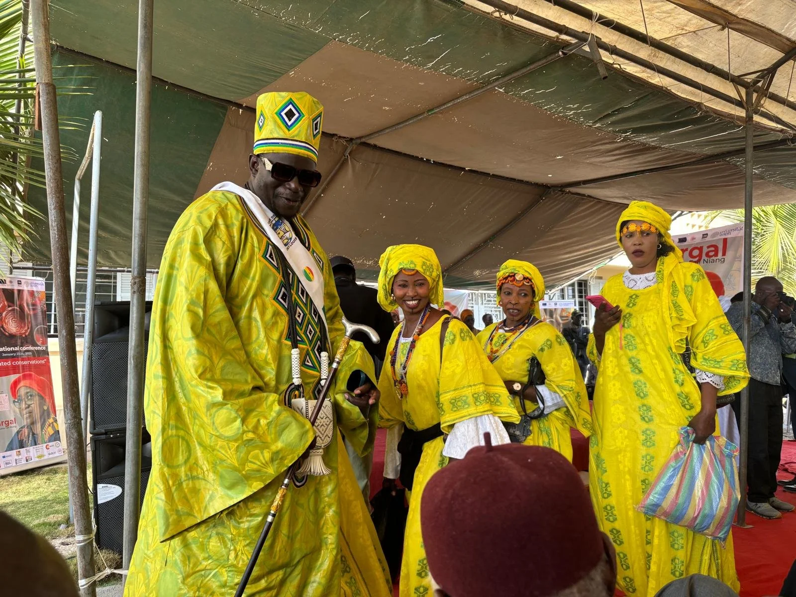 Traditional Senegalese singers at the closing ceremony of the conference, singing for Fatima Fall Niang.
