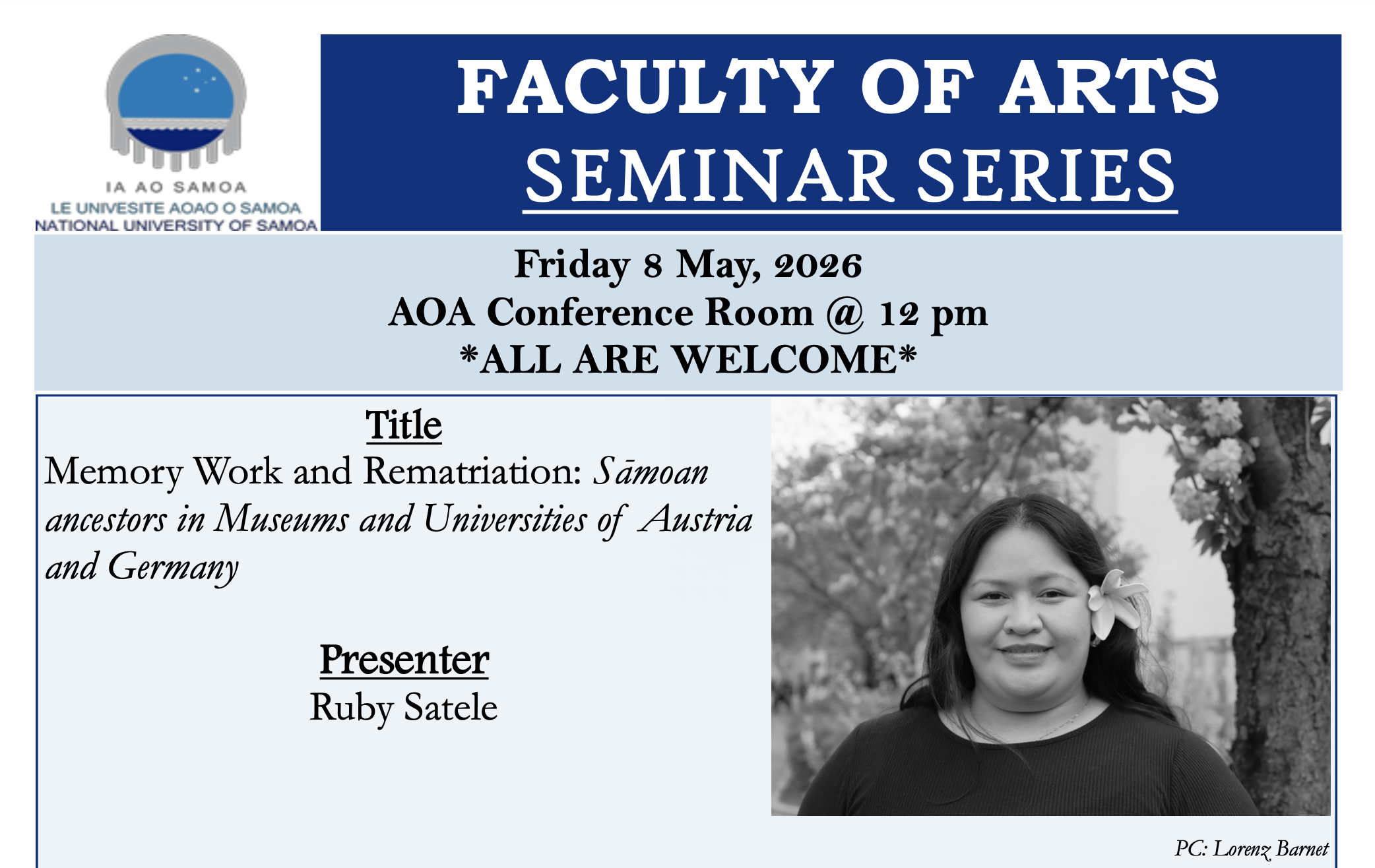Ruby Satele to Present Talk at the National University of Sāmoa