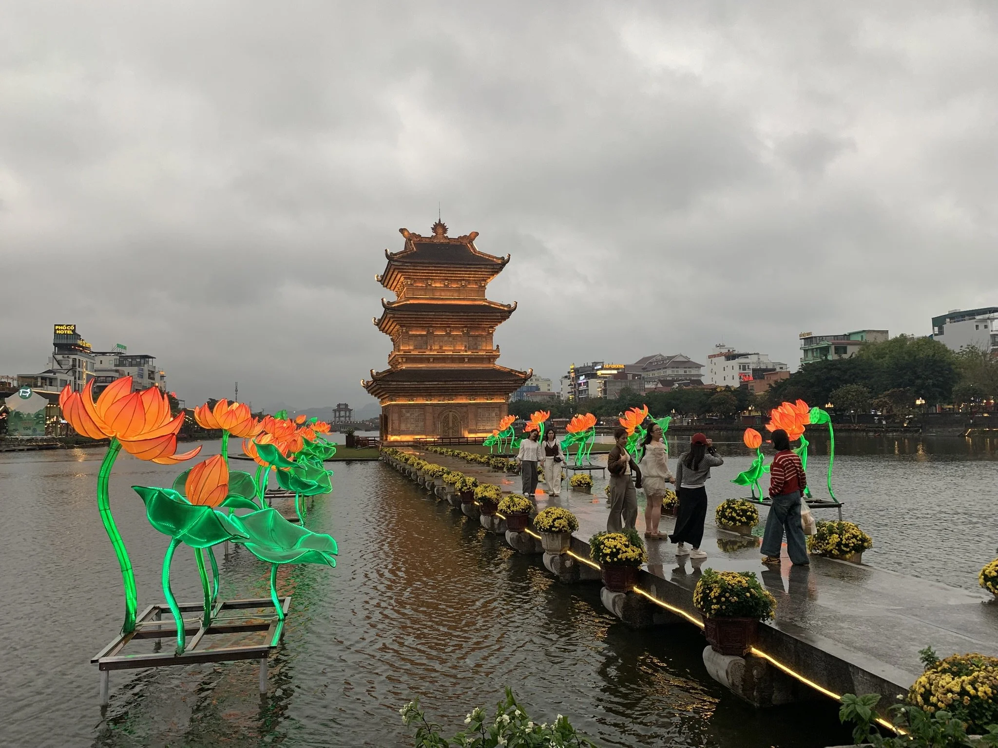 Kỳ Lân Temple on the island of the same name in Hoa Lư Old Town, a stop during a rainy, one-day excursion to Ninh Bình.