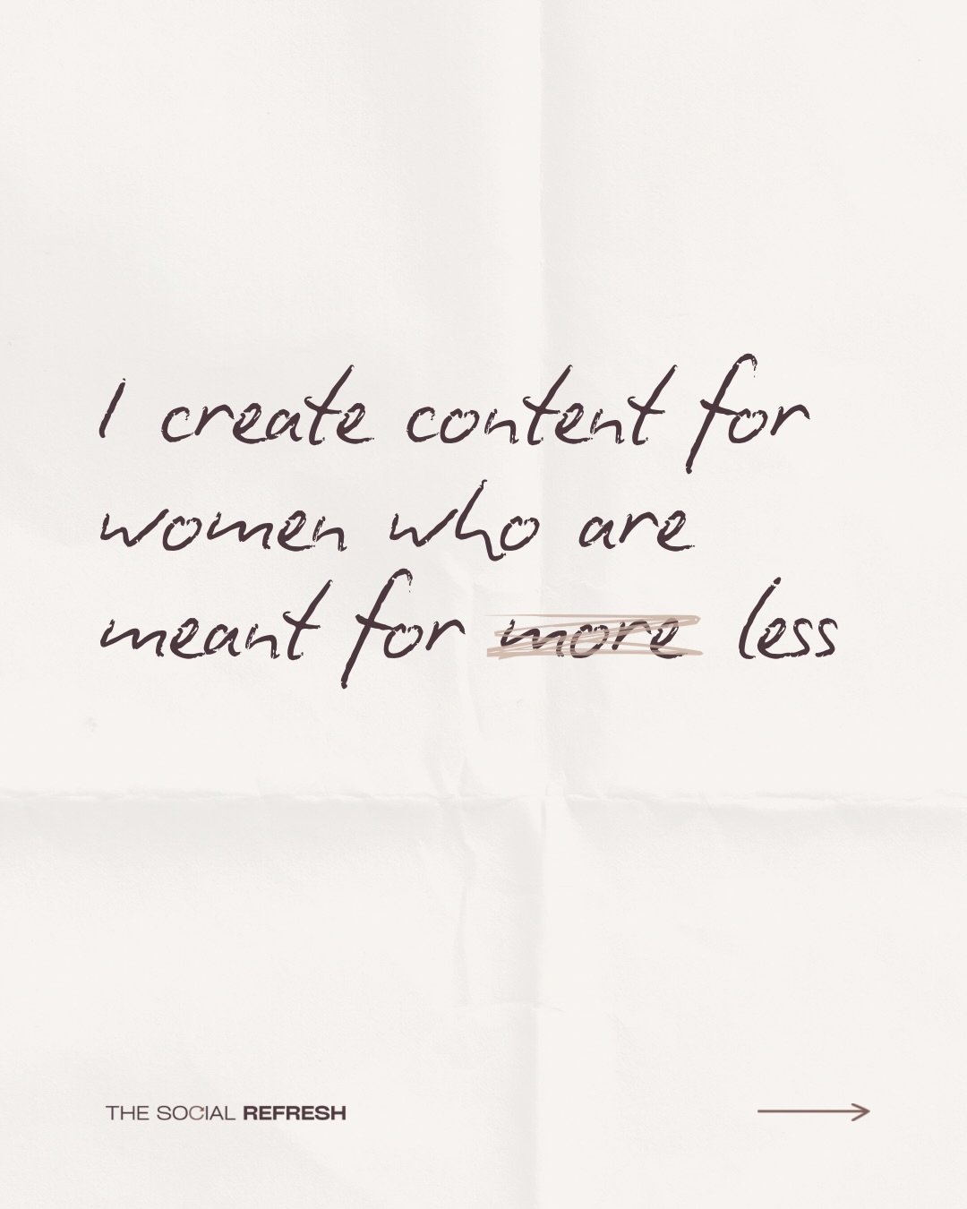 Nope, not a typo&hellip;

I create content for women who don&rsquo;t care about&hellip;
&rarr; Impressing others
&rarr; Doing everything themselves if it costs them their health, relationships, or lifestyle
&rarr; Following the industry norms

Buildi