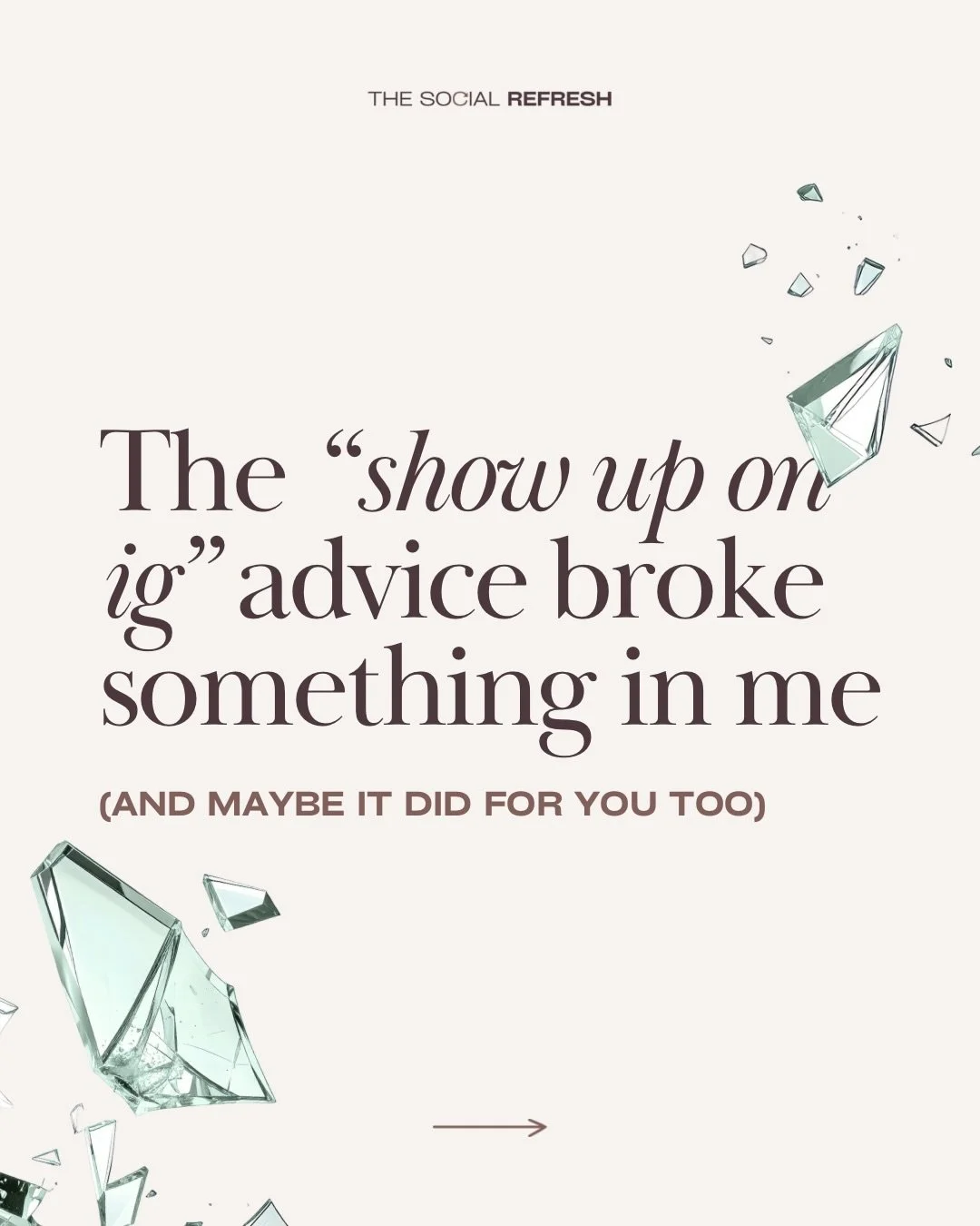 I can&rsquo;t be the only one who&rsquo;s felt it&hellip;

You feel pressured to create content for the sake of &ldquo;showing up&rdquo; ➡️&nbsp;you post a bunch of generic content that sounds nothing like you ➡️&nbsp;your ideal customers are deterre