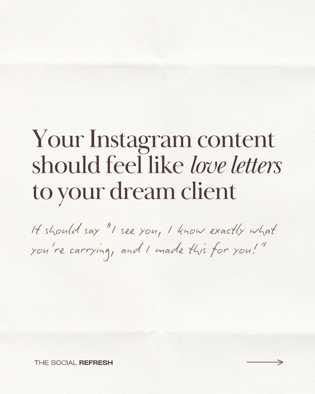 Your dream client isn&rsquo;t waiting to be convinced or sold to. In fact, she&rsquo;s probably on Instagram as a mini escape from the world. The last thing she wants is to be sold to 🥱

What she is waiting for is to feel certain. Reassured that she