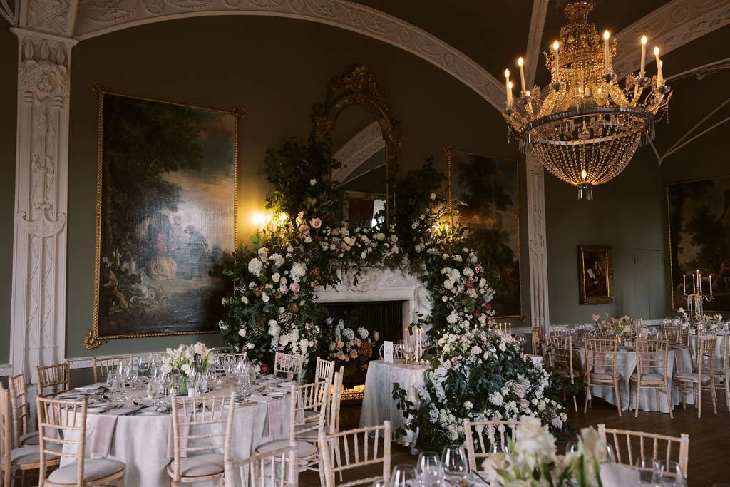 Dream flower installation sweetheart table Luttrellstown Castle