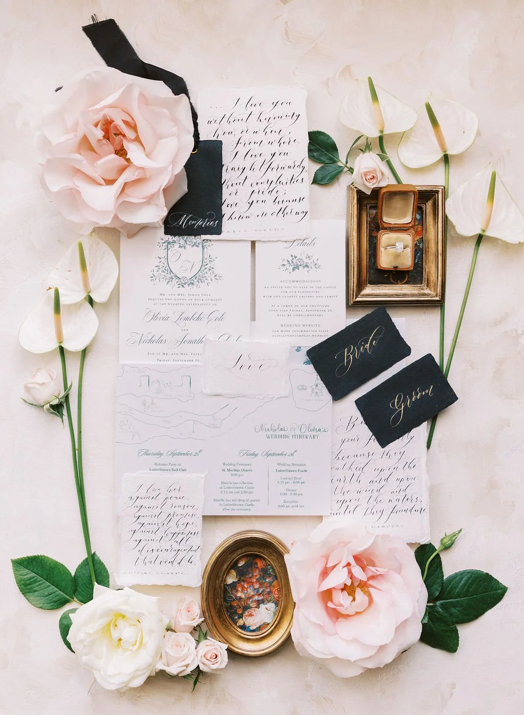 Flatlay fairytale wedding