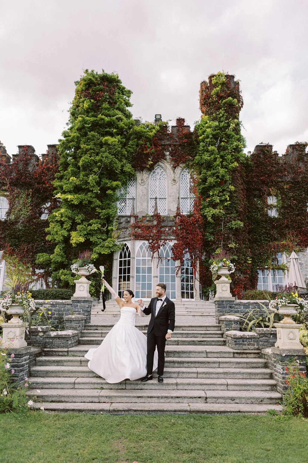 Bride and groom luxury destination wedding Castle wedding Ireland
