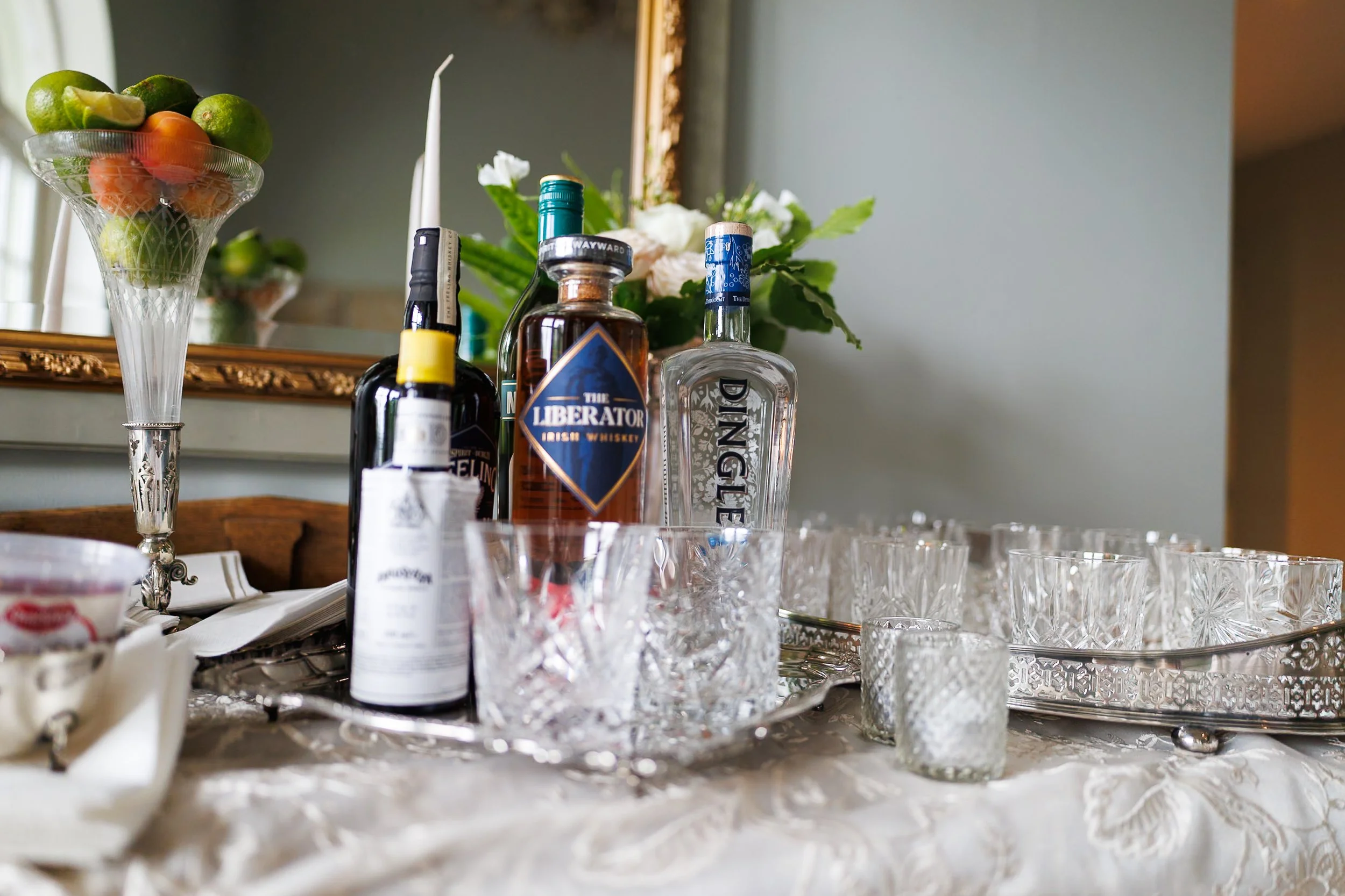 Drinks table wedding villa
