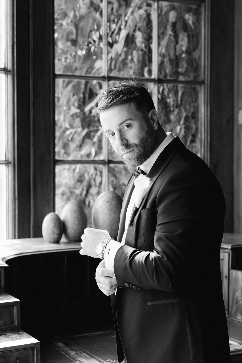 Groom close up