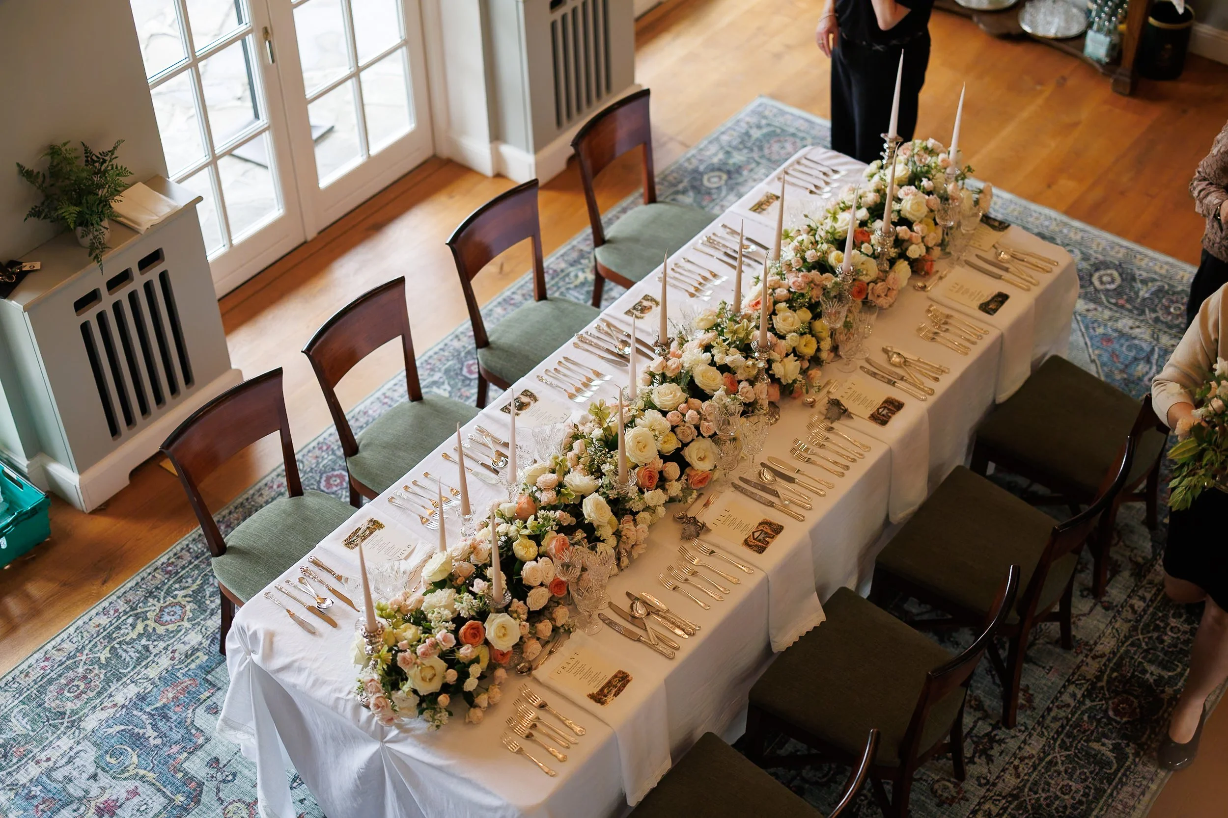 Birds view Flower meadow table wedding decor