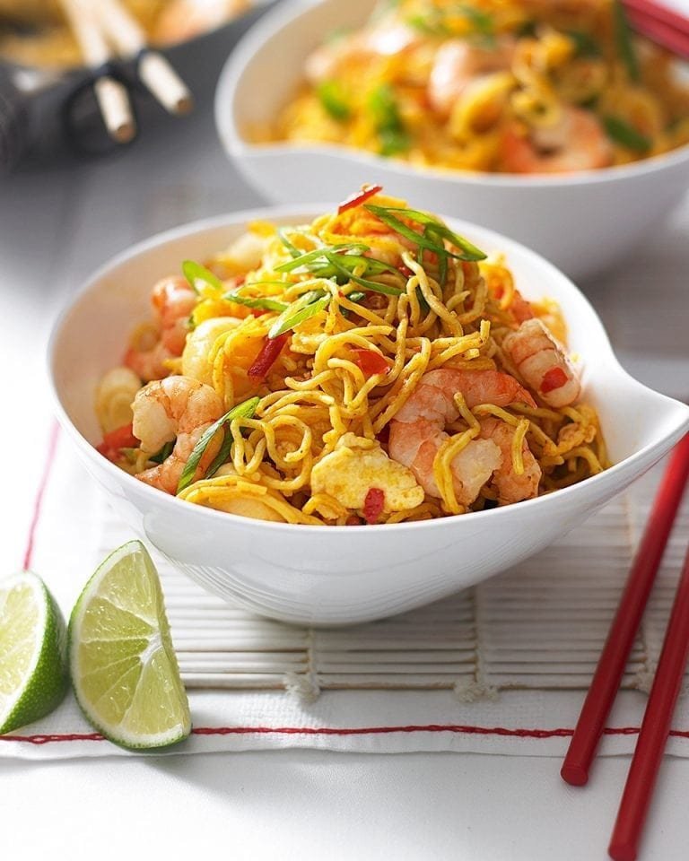 Singapore Noodles with Prawns
