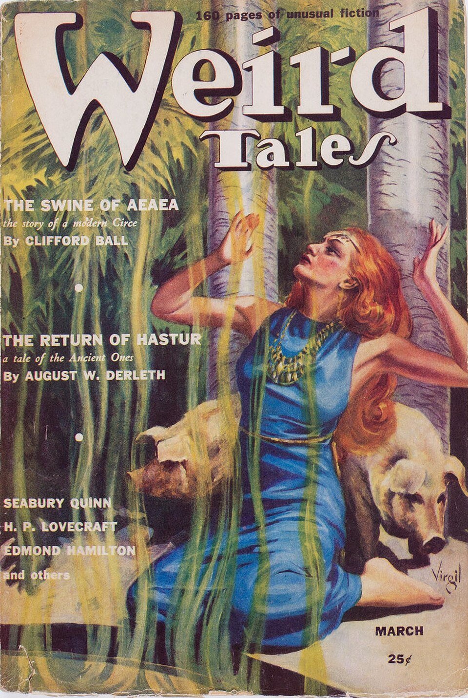 A vintage Weird Tales magazine cover, used as a pulp fiction reference.