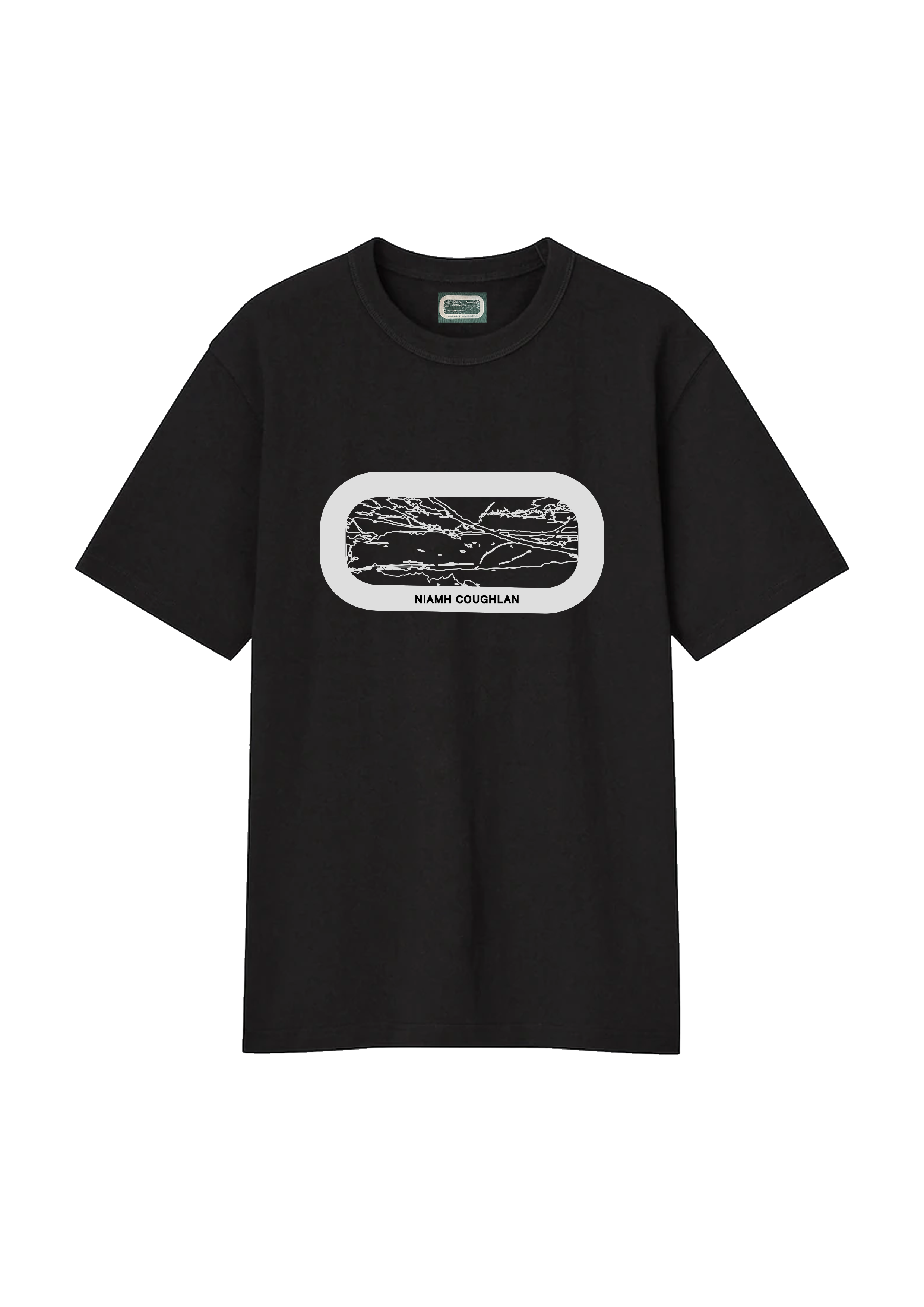 graphic print white black top