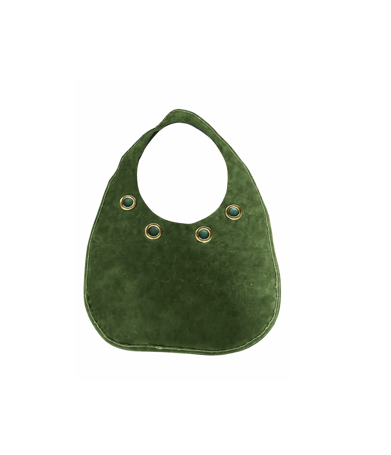 Reversible Green Faux Suede Bag