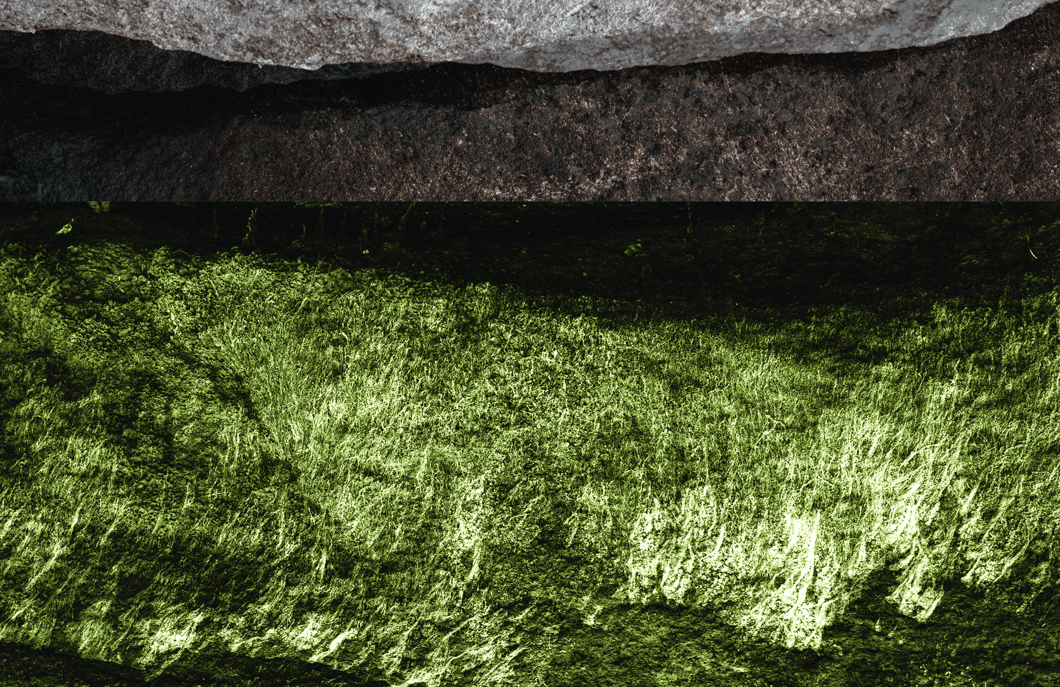 green, brown and grey abstract landscape view