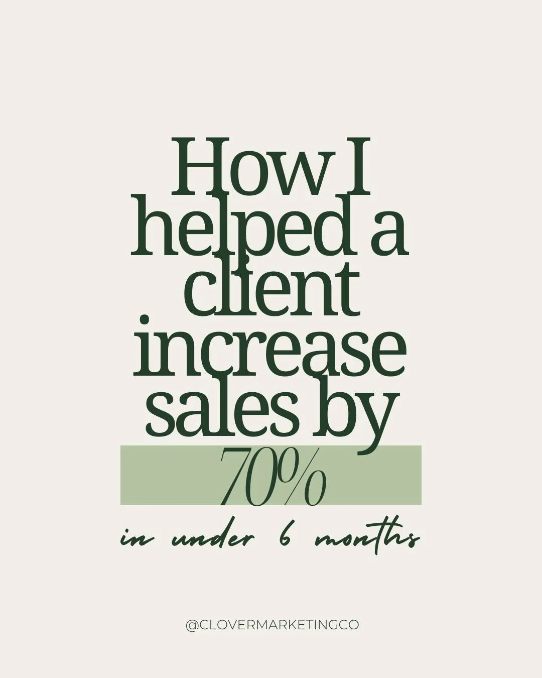 Let me tell you a little tale of why you NEVER underestimate the powers of marketing...

After less than 6 months of working together, my client surpassed their sales from the prior year by almost 70%!!!🫨 And I'm giving you the 4 major steps we took