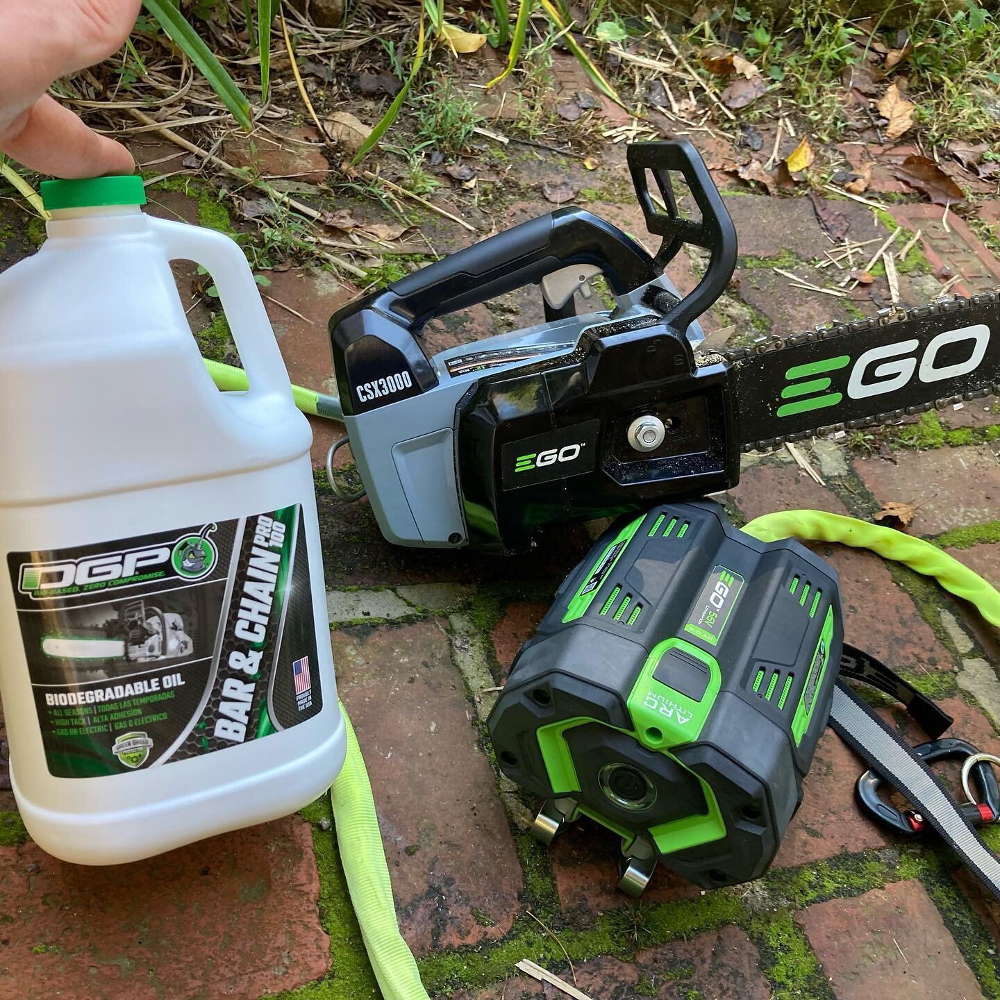 Not perfect and NOT a paid promotion. Sharing for anyone doing research on &ldquo;green&rdquo; options. This is the bar oil I use (100% bio, USA made), and this EGO CSX3000 is the first electric saw that comes close to a professional limbing/climbing