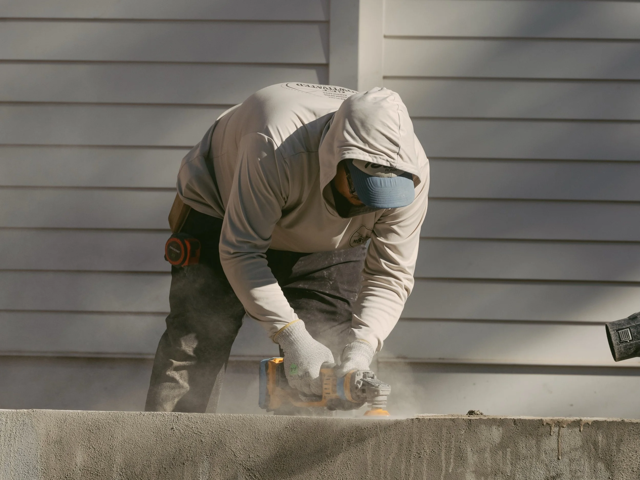 Behind the scenes on our latest gunite build! 🚧 Before the water flows, the sculpting begins. We&rsquo;re currently carving the stone molds to integrate custom water features perfectly into the pool's natural contours. Watching this raw structure tr