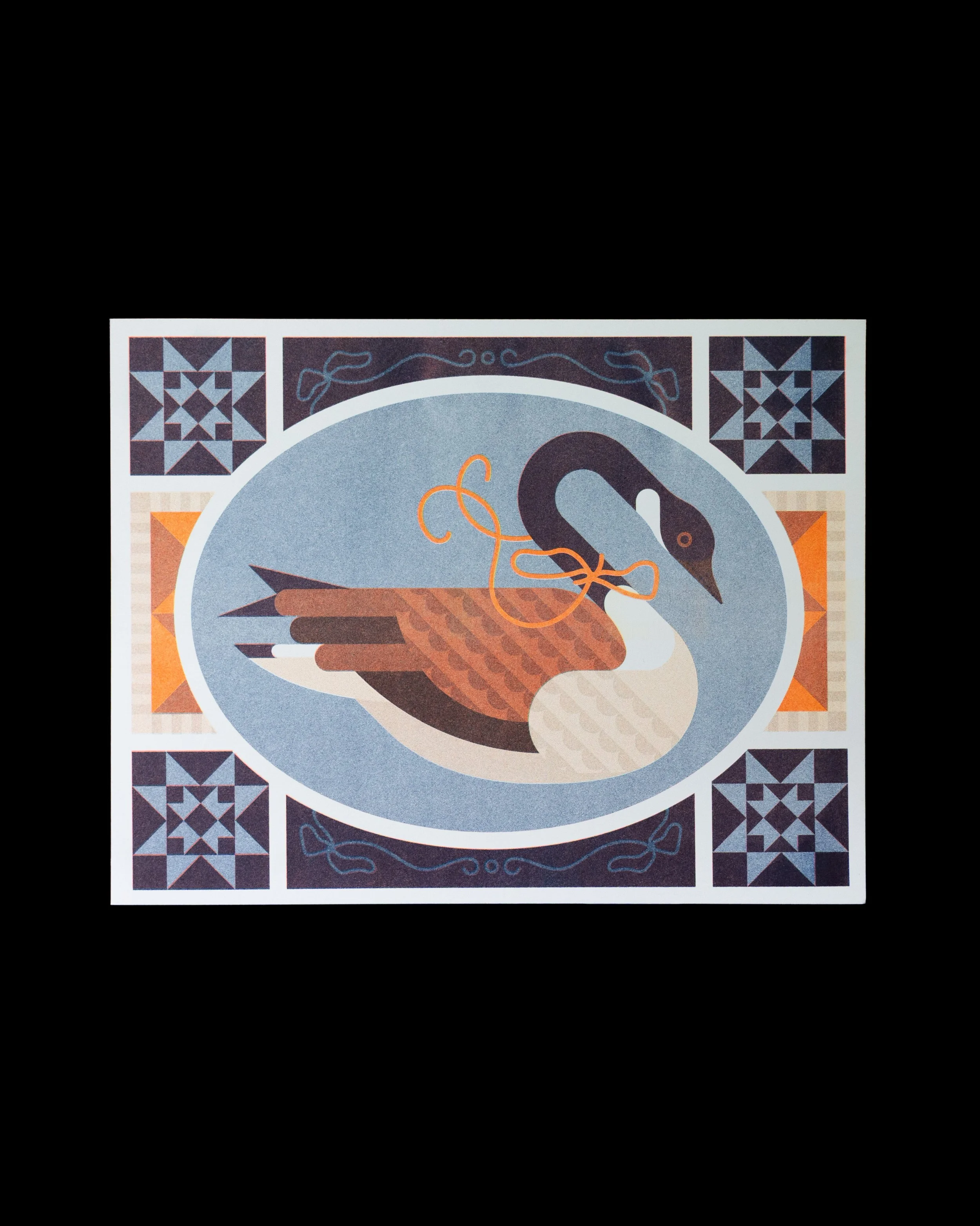 Goose Quilt Riso Print